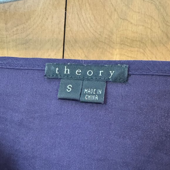 Theory Dark Purple Camisole SZ Small Lightweight Linen Fitted Adjustable Violet - Picture 5 of 6